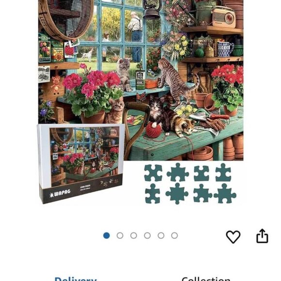 Puzzles 1000 Pieces , Cat Puzzle with Letters on Back,75X50cm - Picture 3 of 3